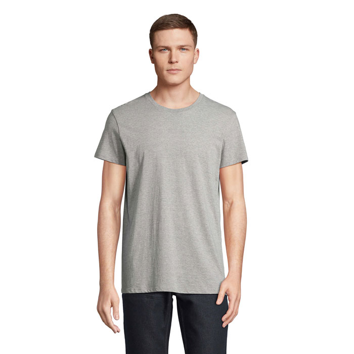 T-Shirt personnalisé unisexe coton/coton recyclé 150g RE CRUSADER Gris chiné